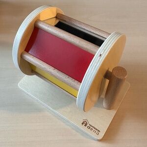 Adena Montessori Spinning Drum Toy, baby wooden toy